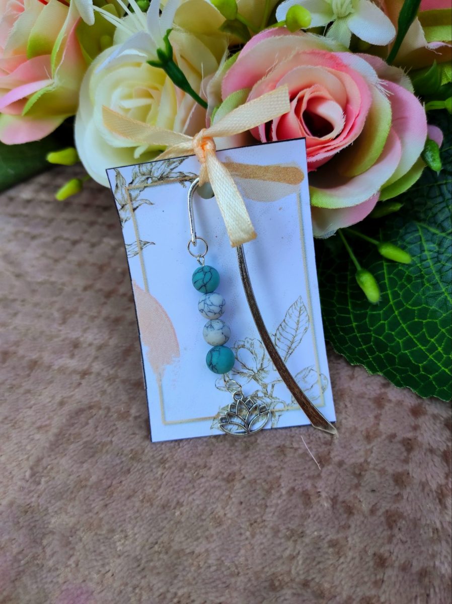 Lótusz türkiz könyvjelző